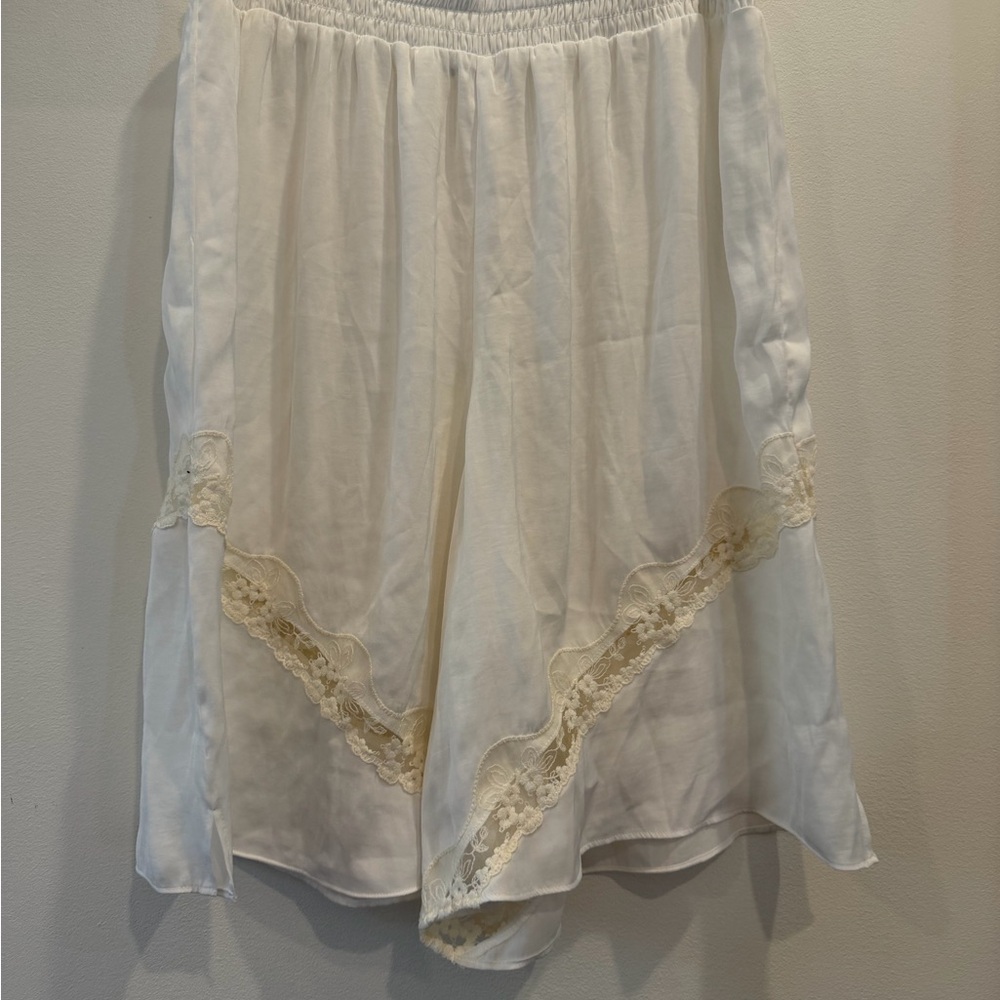 Free People Ivory Lace-Trim shorts
